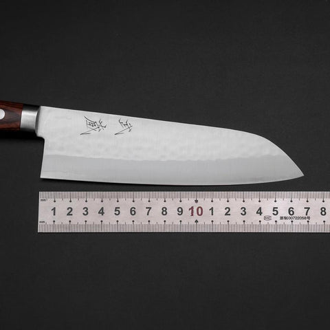 Santoku VG-1 Tsuchime Western Mahogany Handle 170mm (6.7”)-[Musashi]-[Japanese-Kitchen-Knives]