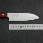 Santoku VG-1 Tsuchime Western Red Mahogany Handle 130mm (Tsuba Nashi) (5.1”)-[Musashi]-[Japanese-Kitchen-Knives]