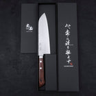 Santoku VG-1 Tsuchime Western Tsuba Mahogany Handle 165mm (6.5”)-[Musashi]-[Japanese-Kitchen-Knives]