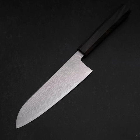 Santoku VG-10 Damascus Ashwood Handle 165mm (6.5”)-[Musashi]-[Japanese-Kitchen-Knives]
