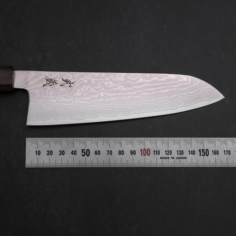 Santoku VG-10 Damascus Ashwood Handle 165mm (6.5”)-[Musashi]-[Japanese-Kitchen-Knives]