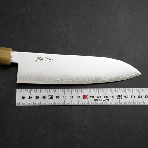 Santoku VG-10 Damascus Buffalo Dark Pink Maple Handle 180mm (7”)-[Musashi]-[Japanese-Kitchen-Knives]