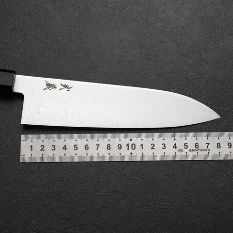 Santoku VG-10 Damascus Ebony Handle 180mm (7”)-[Musashi]-[Japanese-Kitchen-Knives]