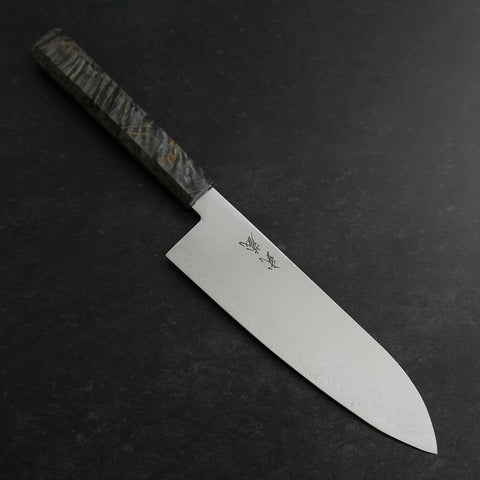 Santoku VG-10 Damascus Gray Birch Handle 180mm (7”)-[Musashi]-[Japanese-Kitchen-Knives]