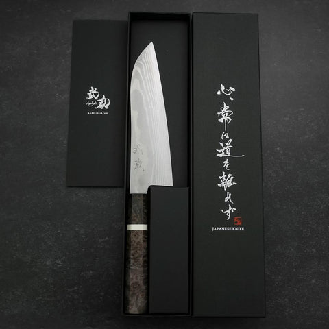 Santoku VG-10 Damascus Maple Handle 180mm (7”)-[Musashi]-[Japanese-Kitchen-Knives]
