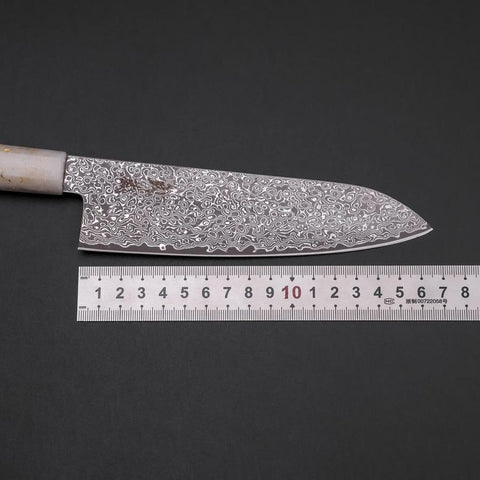 Santoku VG-10 Damascus Ocean White Black Gold Handle 165mm (6.5”)-[Musashi]-[Japanese-Kitchen-Knives]