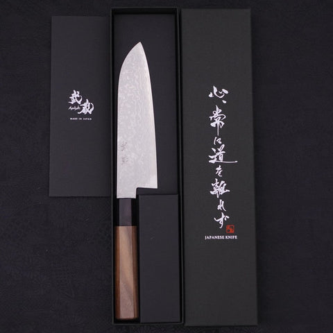Santoku VG-10 Damascus Walnut Handle 165mm (6.5”)-[Musashi]-[Japanese-Kitchen-Knives]