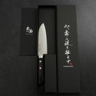Santoku VG-10 Damascus Western Black Handle 135mm (5.3”)-[Musashi]-[Japanese-Kitchen-Knives]