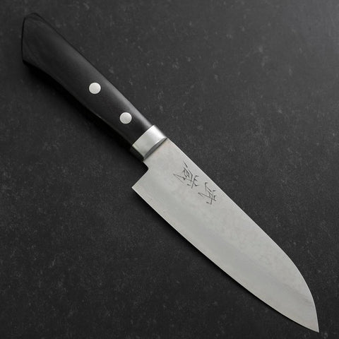 Santoku VG-10 Damascus Western Black Handle 135mm (5.3”)-[Musashi]-[Japanese-Kitchen-Knives]