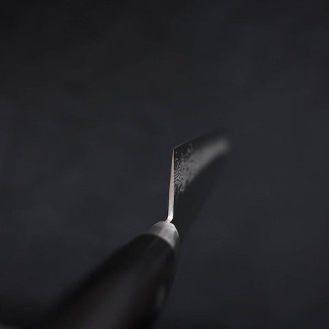 Santoku VG-10 Mirror Tsuchime Damascus Western Black Handle 180mm (7”)-[Musashi]-[Japanese-Kitchen-Knives]