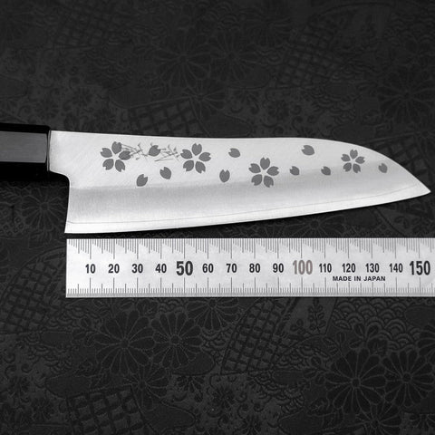 Santoku VG-10 Polished Sakura Ebony Handle 150mm (5.9”)-[Musashi]-[Japanese-Kitchen-Knives]