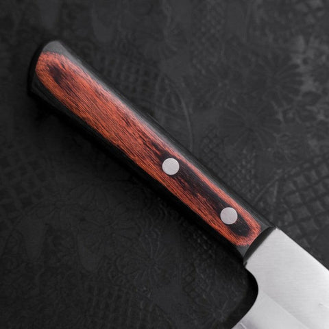Santoku VG-10 Polished Western Black Brown Handle 170mm (6.7”)-[Musashi]-[Japanese-Kitchen-Knives]
