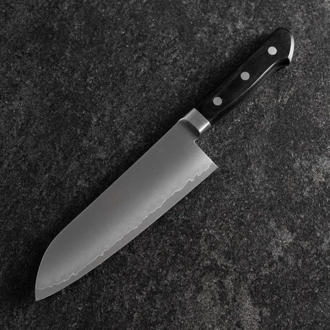 Santoku VG-10 Polished Western Black Handle 170mm (6.7”)-[Musashi]-[Japanese-Kitchen-Knives]