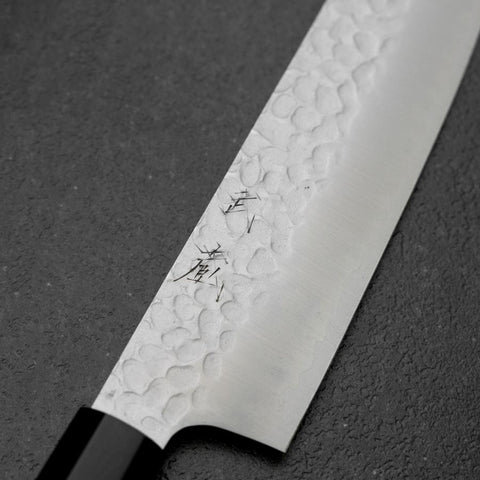 Santoku VG-10 Tsuchime Buffalo Ebony Handle 165mm (6.5”)-[Musashi]-[Japanese-Kitchen-Knives]