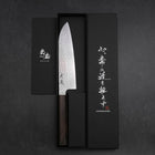 Santoku VG-10 Tsuchime Damascus Ashwood Handle 180mm (7”)-[Musashi]-[Japanese-Kitchen-Knives]
