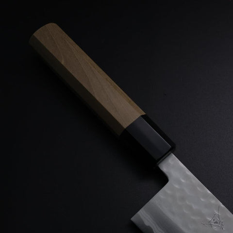 Santoku VG-10 Tsuchime Damascus Buffalo Magnolia Handle 165mm (6.5”)-[Musashi]-[Japanese-Kitchen-Knives]