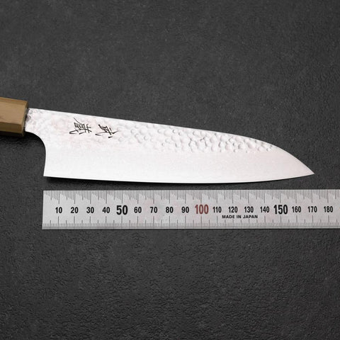 Santoku VG-10 Tsuchime Damascus Olive Handle 165mm (6.5”)-[Musashi]-[Japanese-Kitchen-Knives]