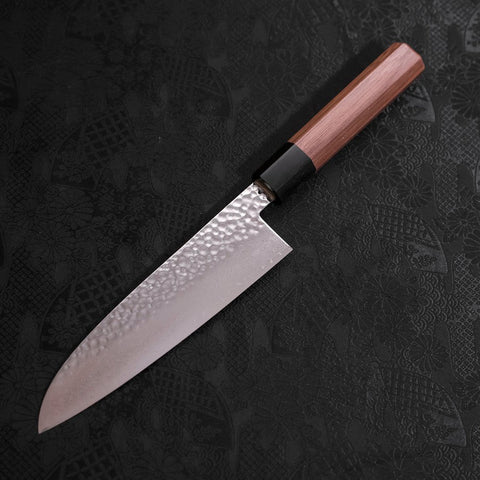 Santoku VG-10 Tsuchime Damascus Walnut Handle 165mm (6.5”)-[Musashi]-[Japanese-Kitchen-Knives]
