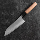 Santoku VG-10 Tsuchime Damascus Walnut Handle 165mm (6.5”)-[Musashi]-[Japanese-Kitchen-Knives]