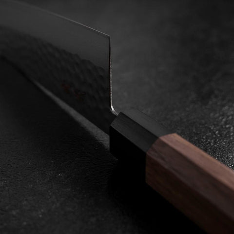 Santoku VG-10 Tsuchime Damascus Walnut Handle 165mm (6.5”)-[Musashi]-[Japanese-Kitchen-Knives]