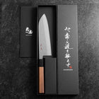 Santoku VG-10 Tsuchime Damascus Walnut Handle 165mm (6.5”)-[Musashi]-[Japanese-Kitchen-Knives]