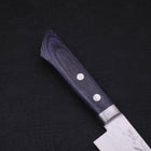 Santoku VG-10 Tsuchime Damascus Western Dark Blue Handle 130mm (5.1”)-[Musashi]-[Japanese-Kitchen-Knives]