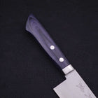 Santoku VG-10 Tsuchime Damascus Western Dark Blue Handle 170mm (6.7”)-[Musashi]-[Japanese-Kitchen-Knives]