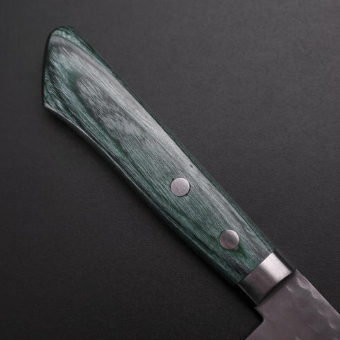 Santoku VG-10 Tsuchime Damascus Western Green Handle 170mm (6.7”)-[Musashi]-[Japanese-Kitchen-Knives]