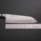 Santoku VG-10 Tsuchime Damascus Western Green Handle 170mm (6.7”)-[Musashi]-[Japanese-Kitchen-Knives]