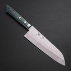 Santoku VG-10 Tsuchime Damascus Western Green Handle 170mm (6.7”)-[Musashi]-[Japanese-Kitchen-Knives]