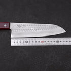 Santoku VG-10 Tsuchime Damascus Western Red Handle 180mm (7”)-[Musashi]-[Japanese-Kitchen-Knives]