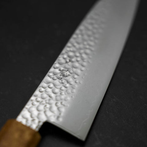 Santoku VG-10 Tsuchime Damascus Yaki-Urushi Handle 170mm (6.7”)-[Musashi]-[Japanese-Kitchen-Knives]