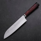 Santoku VG-10 Tsuchime Oval Mahogany Handle 165mm (6.5”)-[Musashi]-[Japanese-Kitchen-Knives]