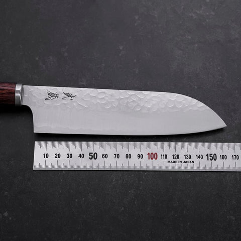 Santoku VG-10 Tsuchime Oval Mahogany Handle 165mm (6.5”)-[Musashi]-[Japanese-Kitchen-Knives]
