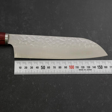 Santoku VG-10 Tsuchime Oval Red Handle 165mm (6.5”)-[Musashi]-[Japanese-Kitchen-Knives]