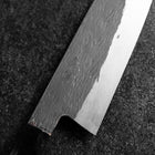 Santoku White Steel #1 Kurouchi Tsuchime Buffalo Ebony Handle 170mm (6.7”)-[Musashi]-[Japanese-Kitchen-Knives]