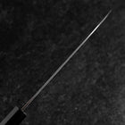 Santoku White Steel #1 Kurouchi Tsuchime Buffalo Ebony Handle 170mm (6.7”)-[Musashi]-[Japanese-Kitchen-Knives]