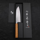 Santoku White Steel #1 Polished Oak Handle 165mm (6.5”)-[Musashi]-[Japanese-Kitchen-Knives]