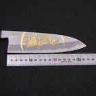 Santoku White Steel #2 Kasumi Chokin Samurai New Moon Buffalo Ebony Handle 180mm (7”)-[Musashi]-[Japanese-Kitchen-Knives]