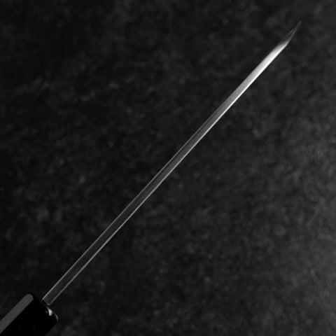 Santoku White Steel #2 Kasumi Single Bevel Chokin Sakura-Fuji Buffalo Ebony Handle 155mm (6.1”)-[Musashi]-[Japanese-Kitchen-Knives]