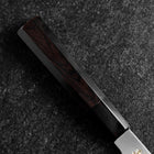 Santoku White Steel #2 Kasumi Single Bevel Chokin Sakura-Fuji Buffalo Ebony Handle 155mm (6.1”)-[Musashi]-[Japanese-Kitchen-Knives]