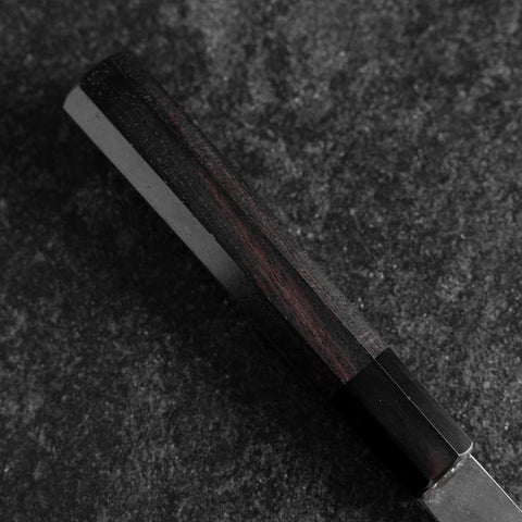 Santoku White Steel #2 Kurouchi Buffalo Ebony Handle 170mm (6.7”)-[Musashi]-[Japanese-Kitchen-Knives]