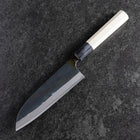Santoku White Steel #2 Kurouchi Buffalo Magnolia Handle 165mm (6.5”)-[Musashi]-[Japanese-Kitchen-Knives]