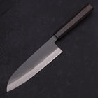 Santoku White Steel #2 Kurouchi Chokin Eagle Buffalo Ebony Handle 170mm (6.7”)-[Musashi]-[Japanese-Kitchen-Knives]