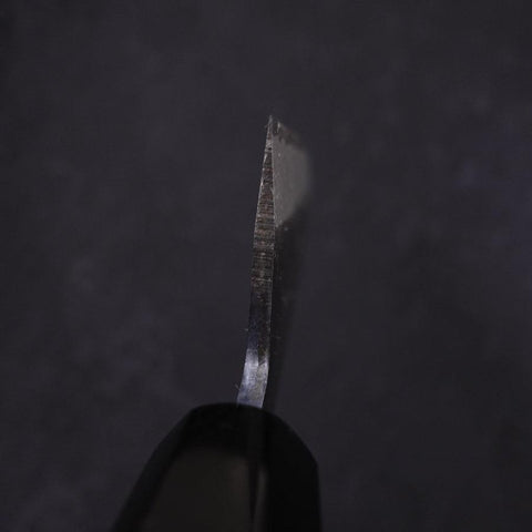 Santoku White Steel #2 Kurouchi Chokin Ukiyo-E Buffalo Ebony Handle 170mm (6.7”)-[Musashi]-[Japanese-Kitchen-Knives]