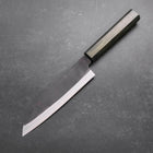 Santoku White Steel #2 Kurouchi Green Urushi Handle 165mm (6.5”)-[Musashi]-[Japanese-Kitchen-Knives]