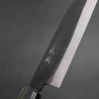 Santoku White Steel #2 Kurouchi Green Urushi Handle 165mm (6.5”)-[Musashi]-[Japanese-Kitchen-Knives]