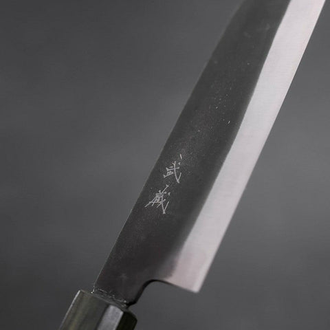 Santoku White Steel #2 Kurouchi Green Urushi Handle 165mm (6.5”)-[Musashi]-[Japanese-Kitchen-Knives]