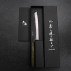 Santoku White Steel #2 Kurouchi Green Urushi Handle 165mm (6.5”)-[Musashi]-[Japanese-Kitchen-Knives]
