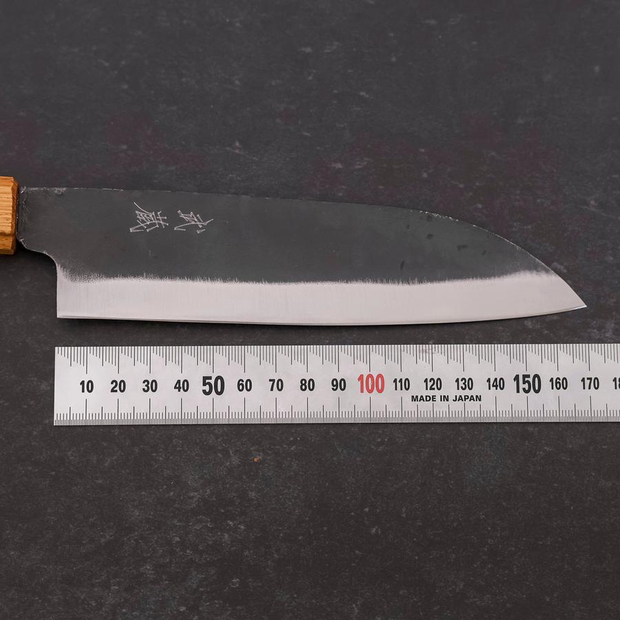 Santoku White Steel #2 Kurouchi Oak Handle 165mm (6.5”)-[Musashi]-[Japanese-Kitchen-Knives]